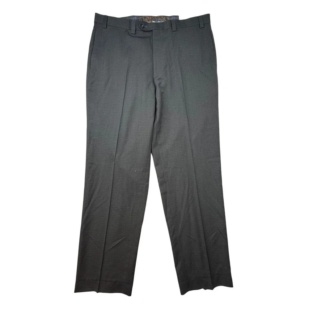 Lauren Ralph Lauren Mens Charcoal Grey Micro Check Dress Pants 38W x 34L NWT
